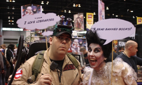 Ghostbusters read banned books - image courtesy ALA The American Library Association on Flickr