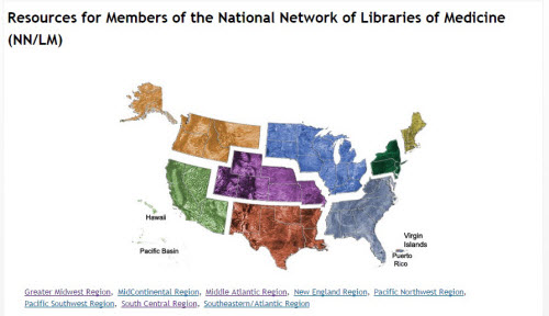Map: National Network of Libraries of Medicine (NN/LM)