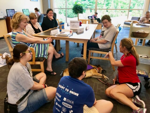 Photo of Next Chapter Book Club meeting at Henrico County Public Library (VA), used with permission.