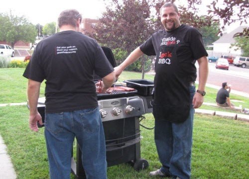 Campaign launch barbecue in Dodge City, Kansas