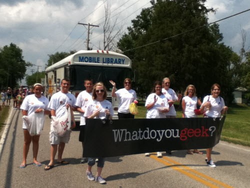 Library parade in Lawrenceburg, Indiana