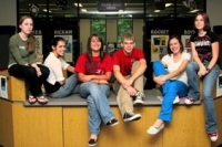 McCracken County Public Library Teen Team 2008 posing on circ desk
