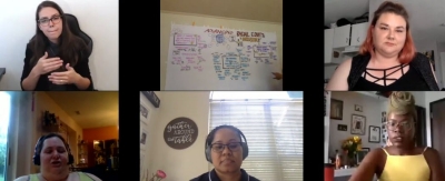 world-cafe-debrief Zoom session screen capture