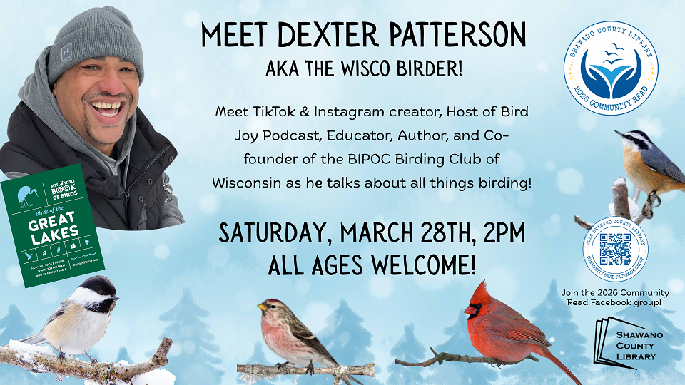 promotional card for birder who presented at Shawano