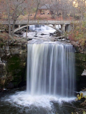 Photo of Minneopa Falls, the largest waterfall in Southern Minnesota.