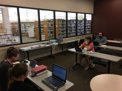 Photo of participants at a WikiEquality editing event.