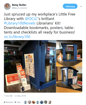 Little Free Library with Library 100 resources