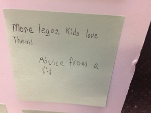 "More Legos" request on wish board "More Legos" request on wish board