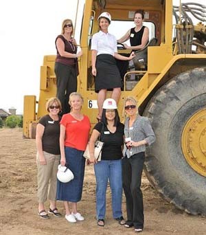 Librarians in hard hats