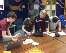 Librarian interacting with teens